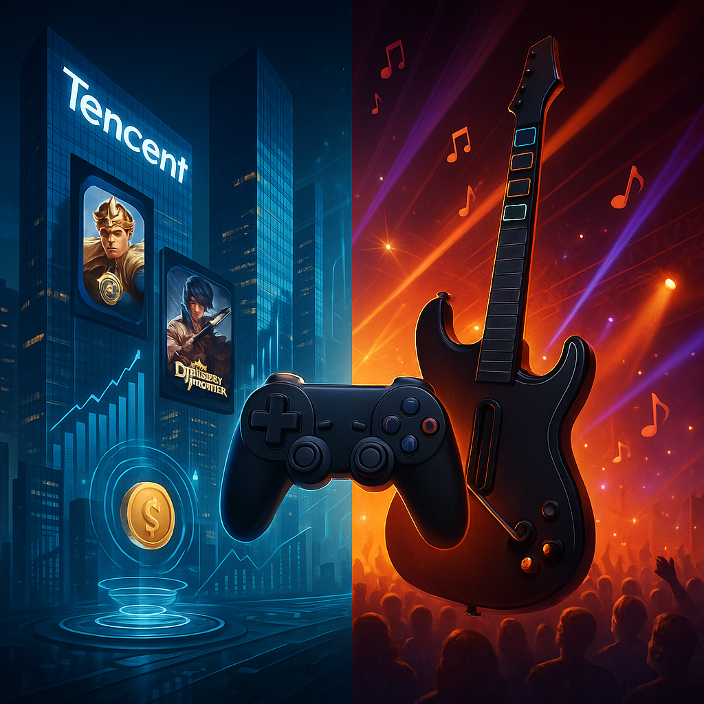 Notícias do dia: Análise de resultado da Tencent e GUITAR HERO